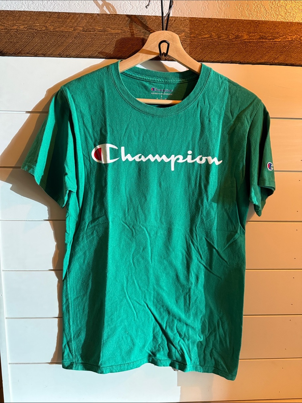 Champion Green Short Sleeve Logo Tee
